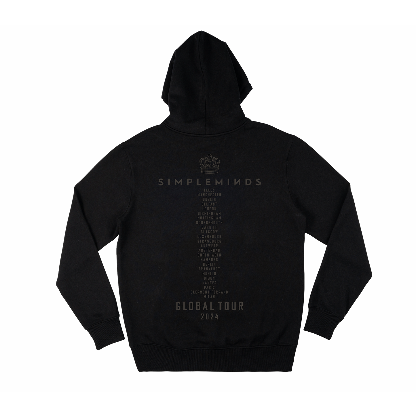 Crown Tonal Tour Itinerary Black Hoodie